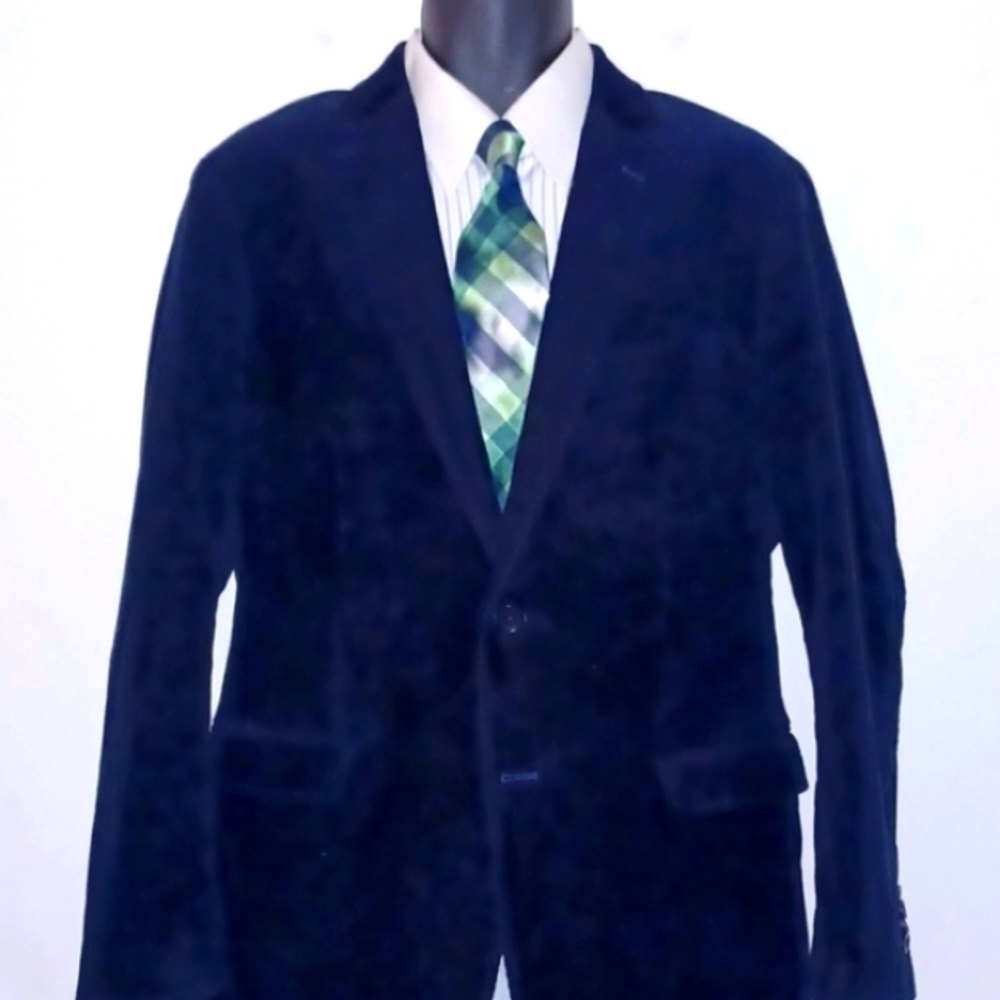 GEOFFREY BEENE Blue Green Plaid Spring Silk Necktie - Picture 3 of 6